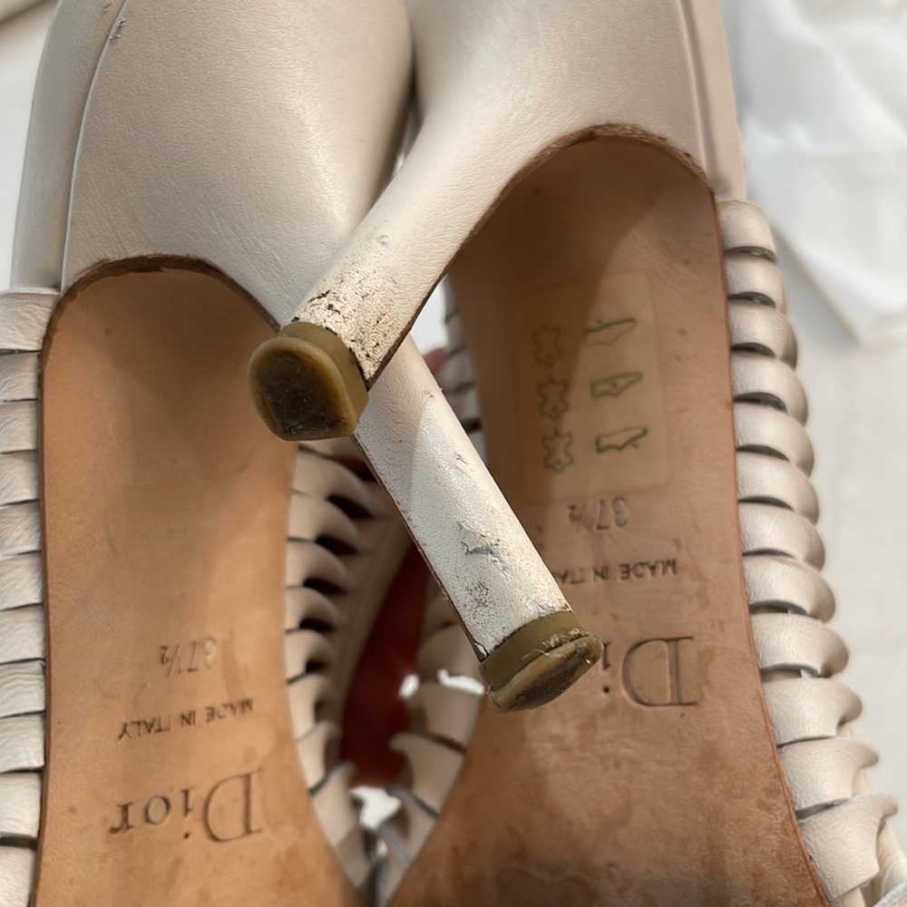 Dior Leather Cream Heeled - Picture 4 of 10